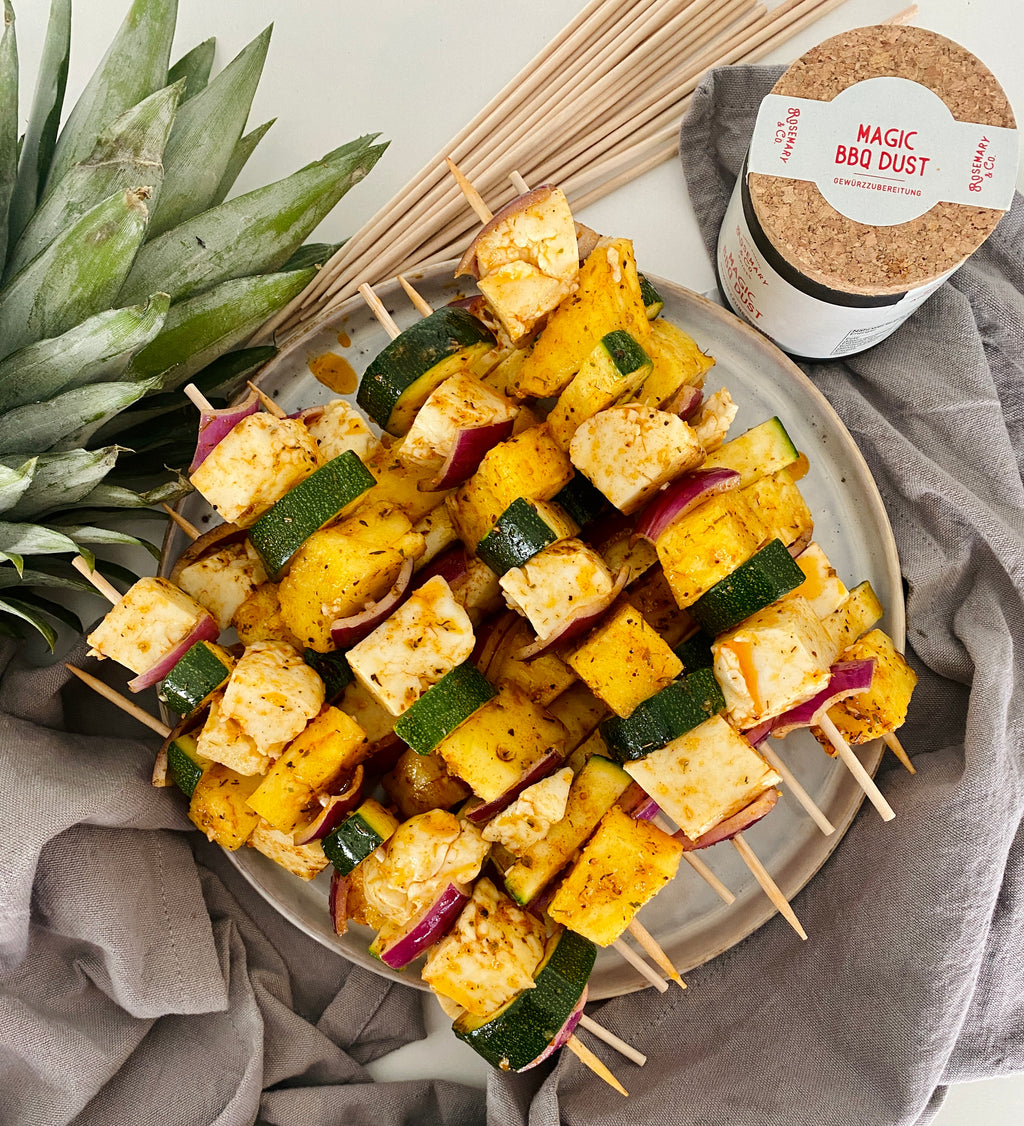 Fruchtige HalloumiAnanasSpieße Rosemary & Co. Gewürze