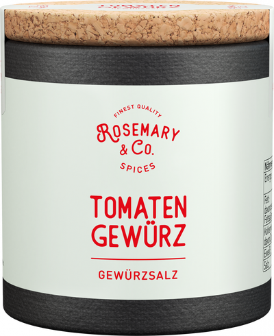 Dose Rosemary & Co. Große Gewürze auf Holz, daneben verschiedene Gewürze und Samen7