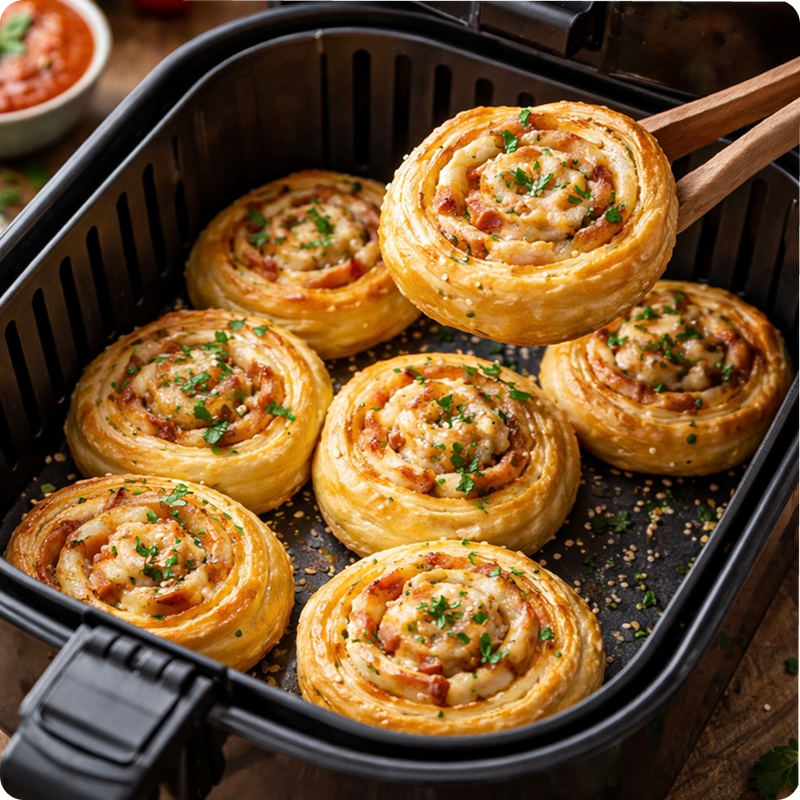 Knusprige Blätterteigschnecken aus dem Airfryer