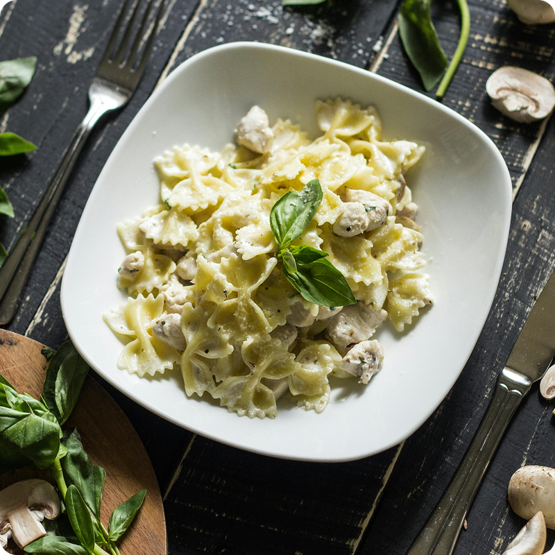 Cremige Pilz-Farfalle