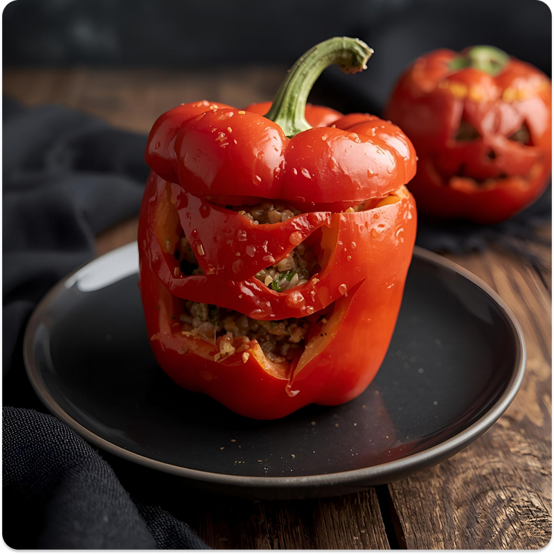 Gruselige Halloween-Paprikas