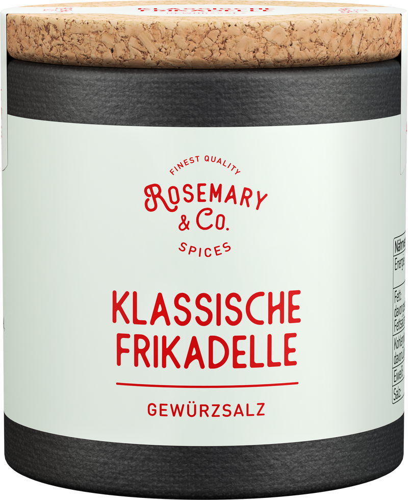 Runde Dose Klassische Frikadelle von Rosemary & Co Gewürze mit Korkdeckel1