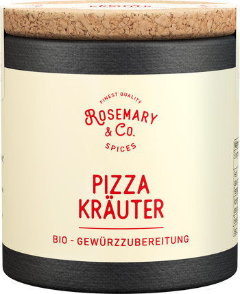 Runde Dose Rosemary & Co. Gewürze Pizza Kräuter Bio mit Korkdeckel